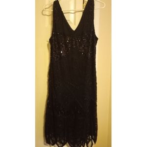 Pretty Guide Black 20's style Flapper Dress